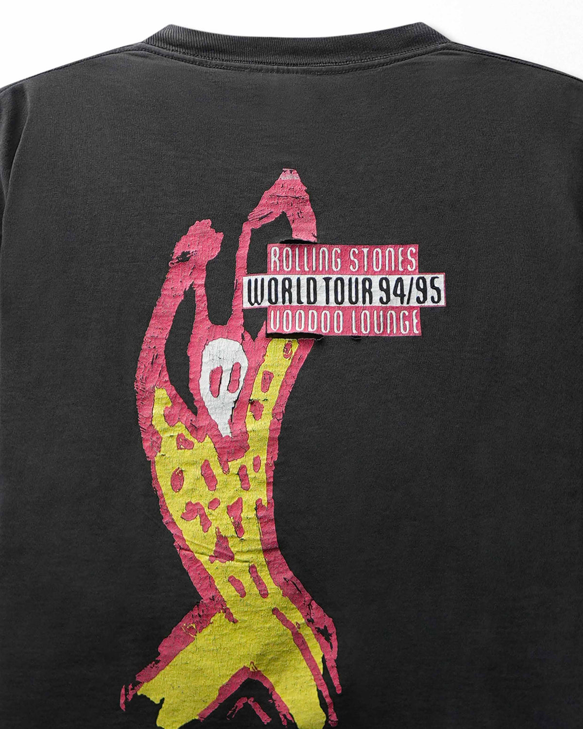 Vintage Brockum "Rolling Stones Voodoo Lounge World Tour 94/95" Black Faded T-Shirt - product view 5