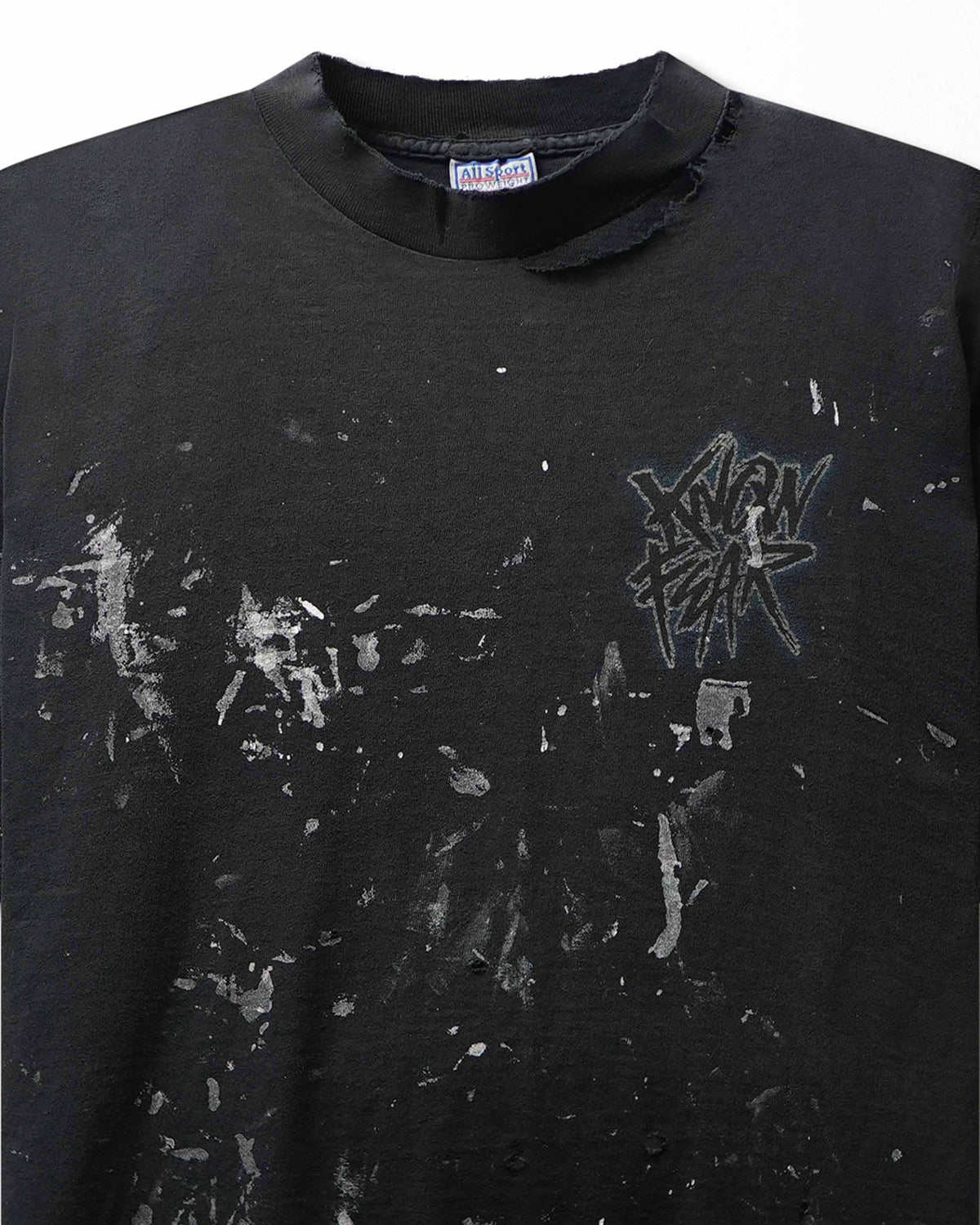 Vintage All Sport "Know Fear" Black Stained Distressed T-Shirt - product view 2