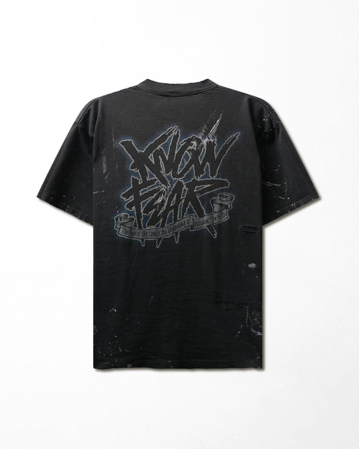 Vintage All Sport "Know Fear" Black Stained Distressed T-Shirt - product view 4