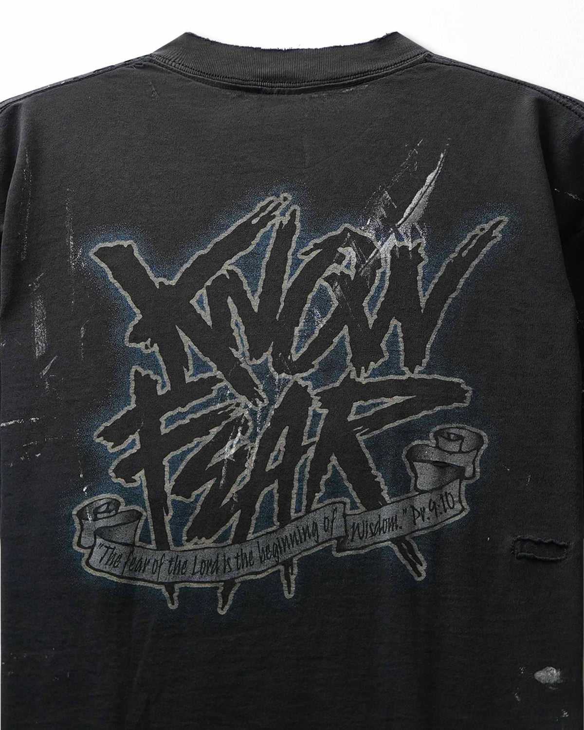 Vintage All Sport "Know Fear" Black Stained Distressed T-Shirt - product view 5