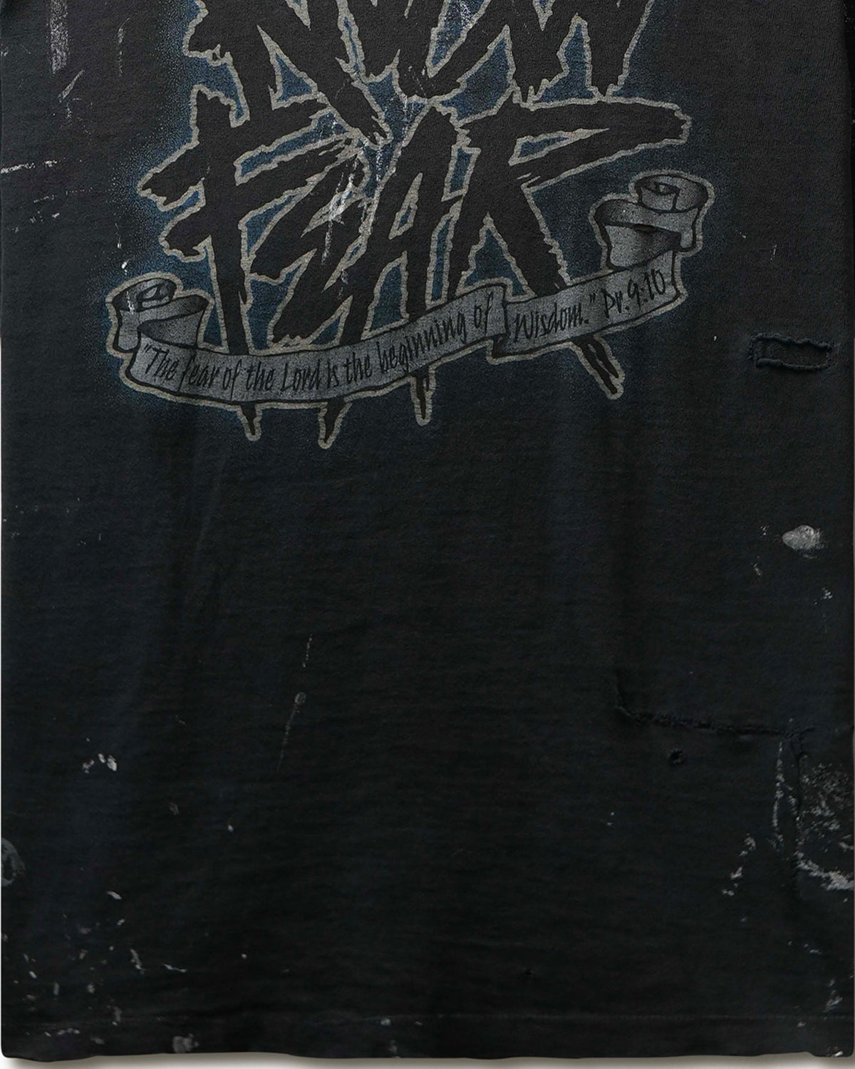 Vintage All Sport "Know Fear" Black Stained Distressed T-Shirt - product view 6