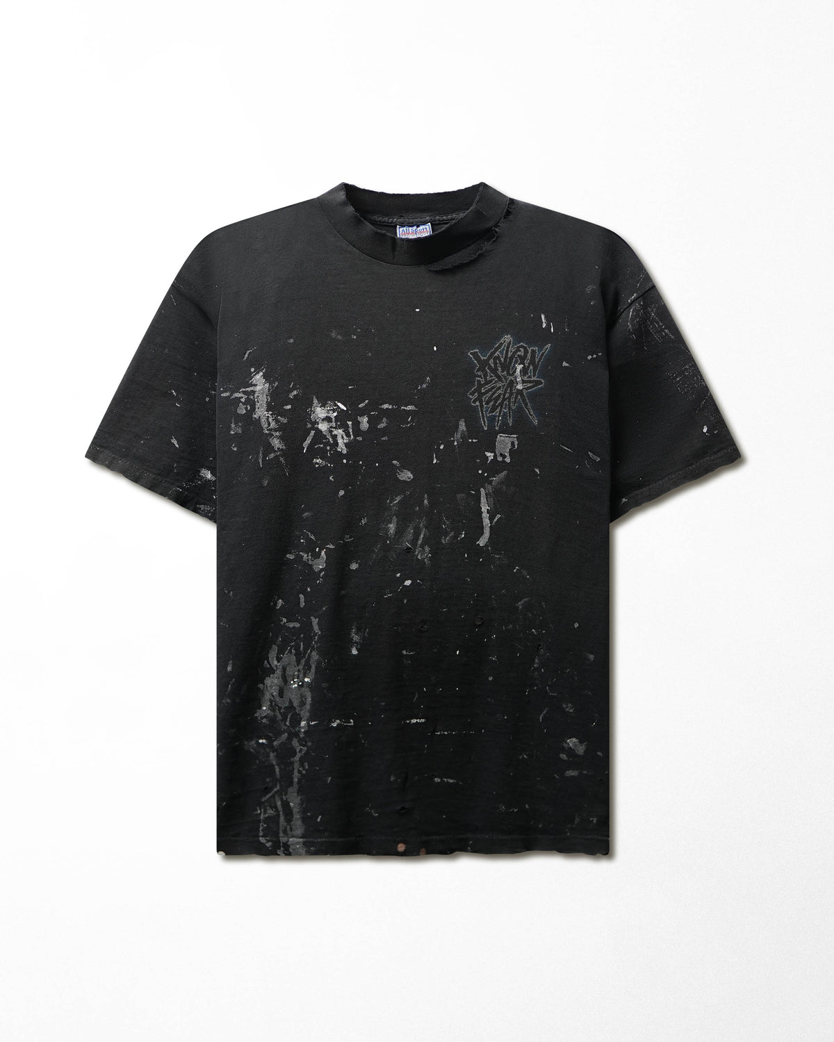 Vintage All Sport "Know Fear" Black Stained Distressed T-Shirt - product view 1