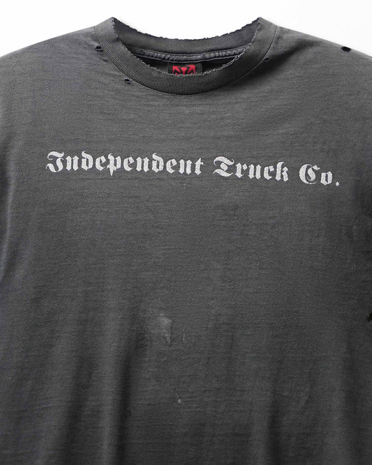 Vintage Independent Black Faded Distressed Iron Cross T-Shirt - product view 2
