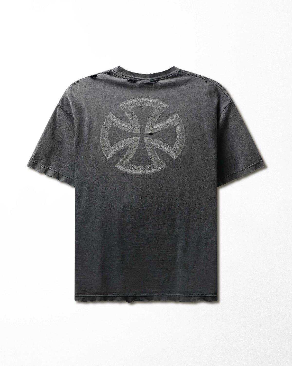 Vintage Independent Black Faded Distressed Iron Cross T-Shirt - product view 6
