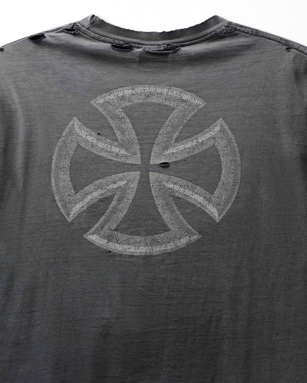 Vintage Independent Black Faded Distressed Iron Cross T-Shirt - product view 7