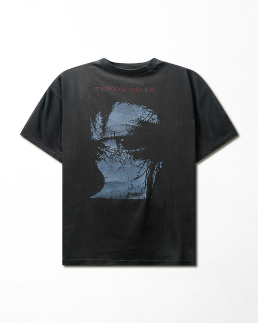 Vintage My Bloody Valentine "Blue Face" Black Faded T-Shirt - product view 1