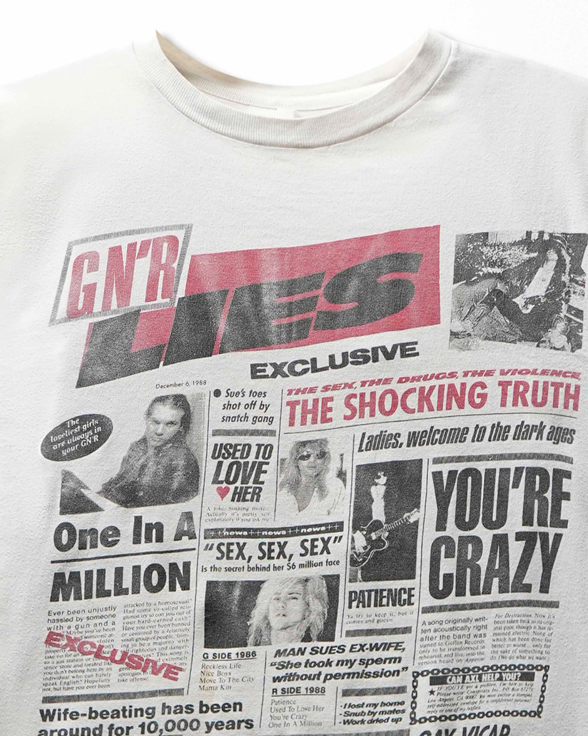 Vintage "Guns N' Roses GN'R Lies" White T-Shirt - product view 2
