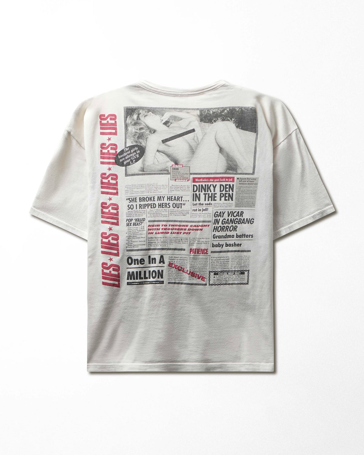 Vintage "Guns N' Roses GN'R Lies" White T-Shirt - product view 3