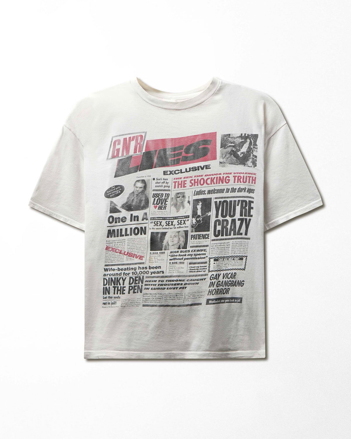 Vintage "Guns N' Roses GN'R Lies" White T-Shirt - product view 1