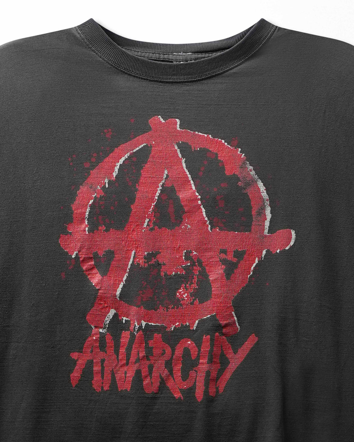 Vintage "Anarchy" Black Faded Sleeveless T-Shirt - product view 2