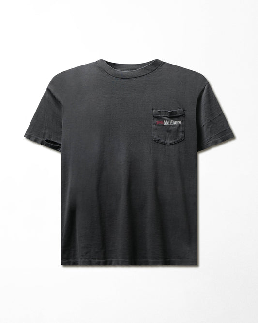 Vintage "Marlboro Cowboy" Black Distressed Pocket T-Shirt - product view 1
