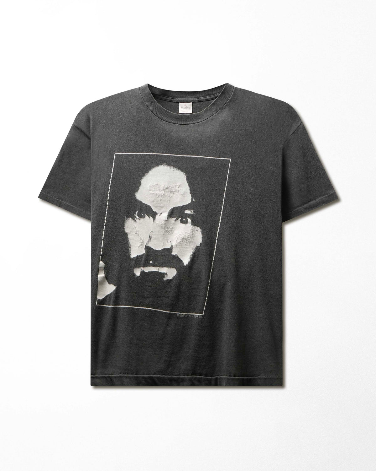 Vintage Murina "Charles Manson" Black Faded T-Shirt - product view 1