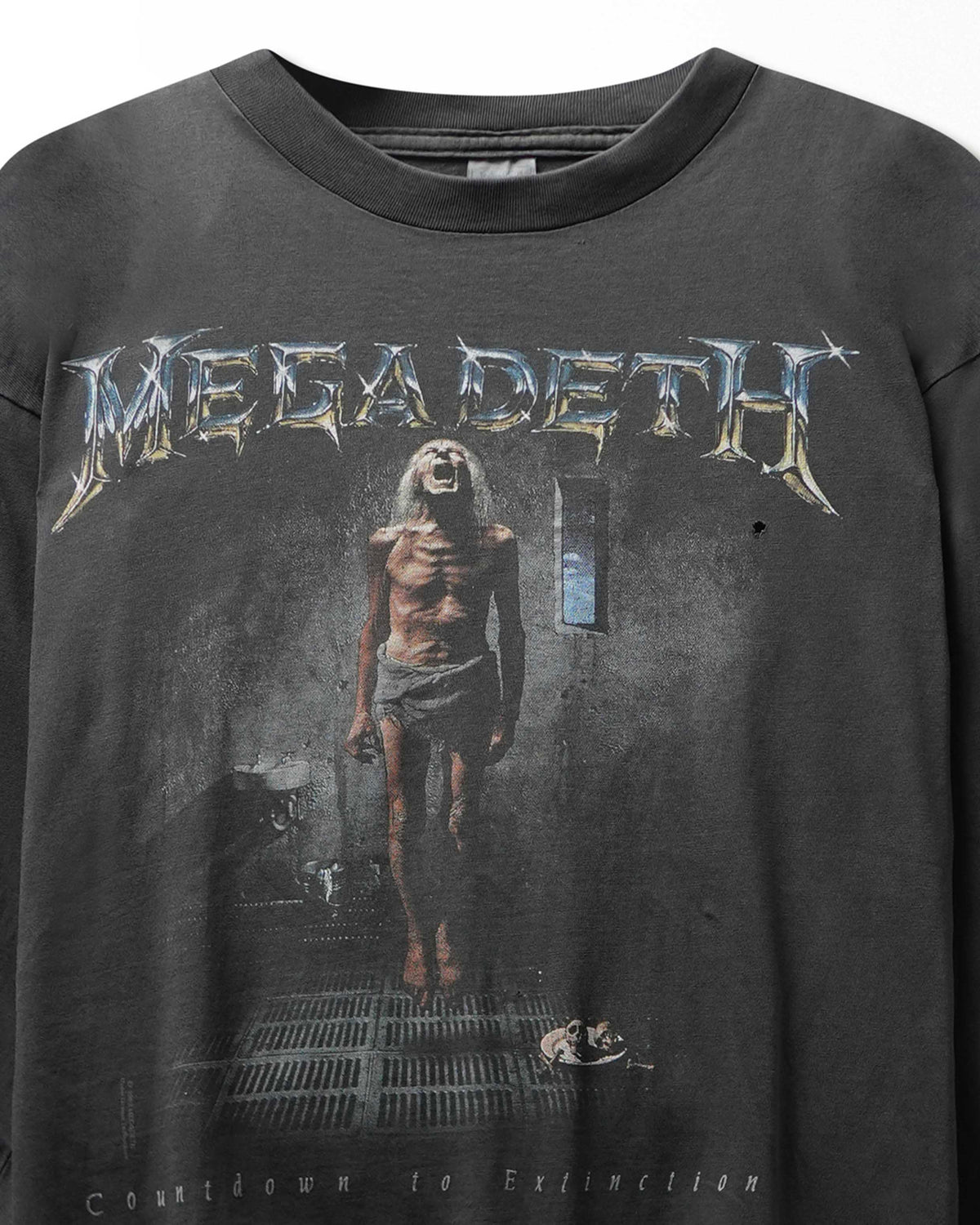 Vintage "Megadeth Countdown to Extinction" Black Faded Distressed Long Sleeve T-Shirt - product view 2