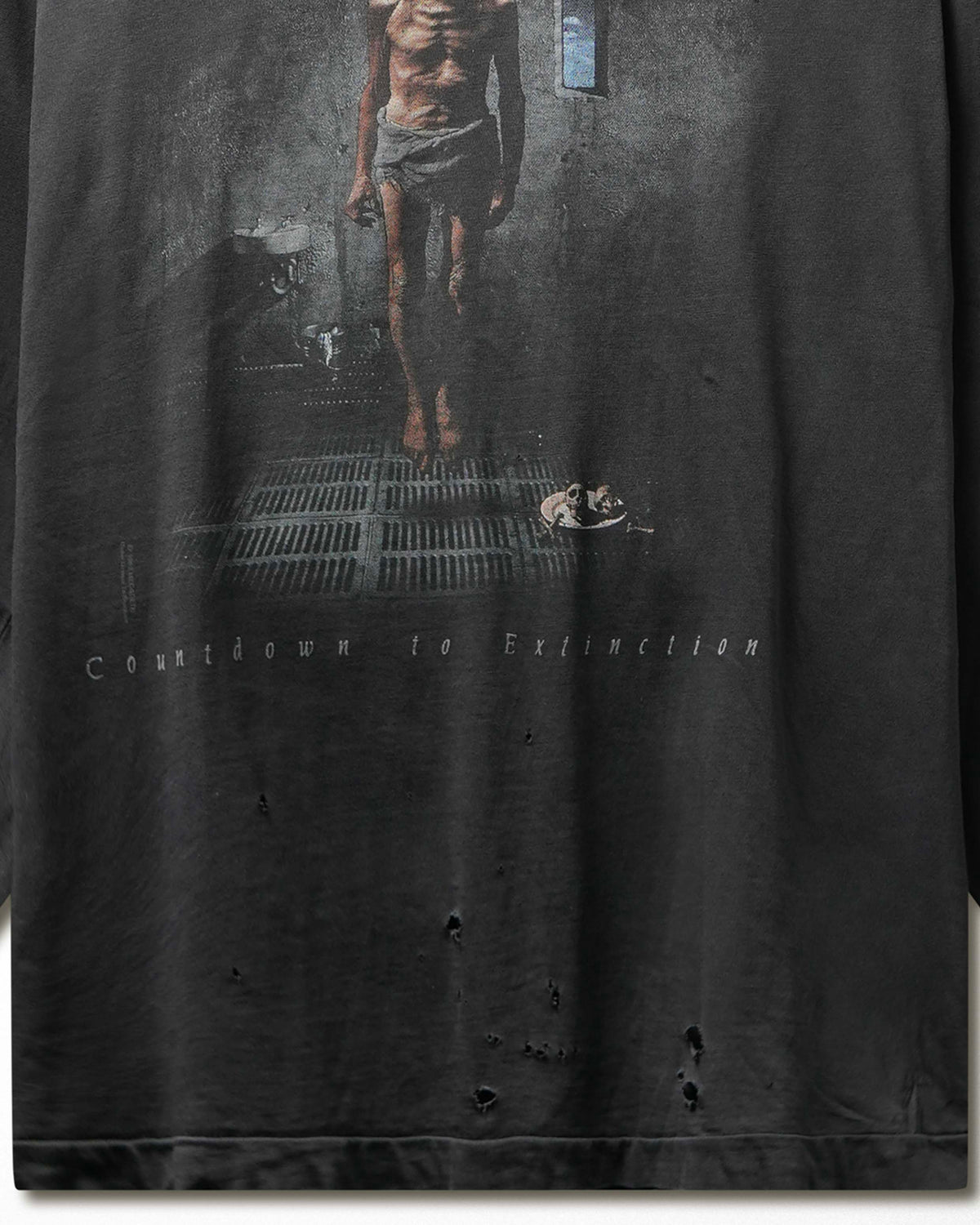 Vintage "Megadeth Countdown to Extinction" Black Faded Distressed Long Sleeve T-Shirt - product view 3