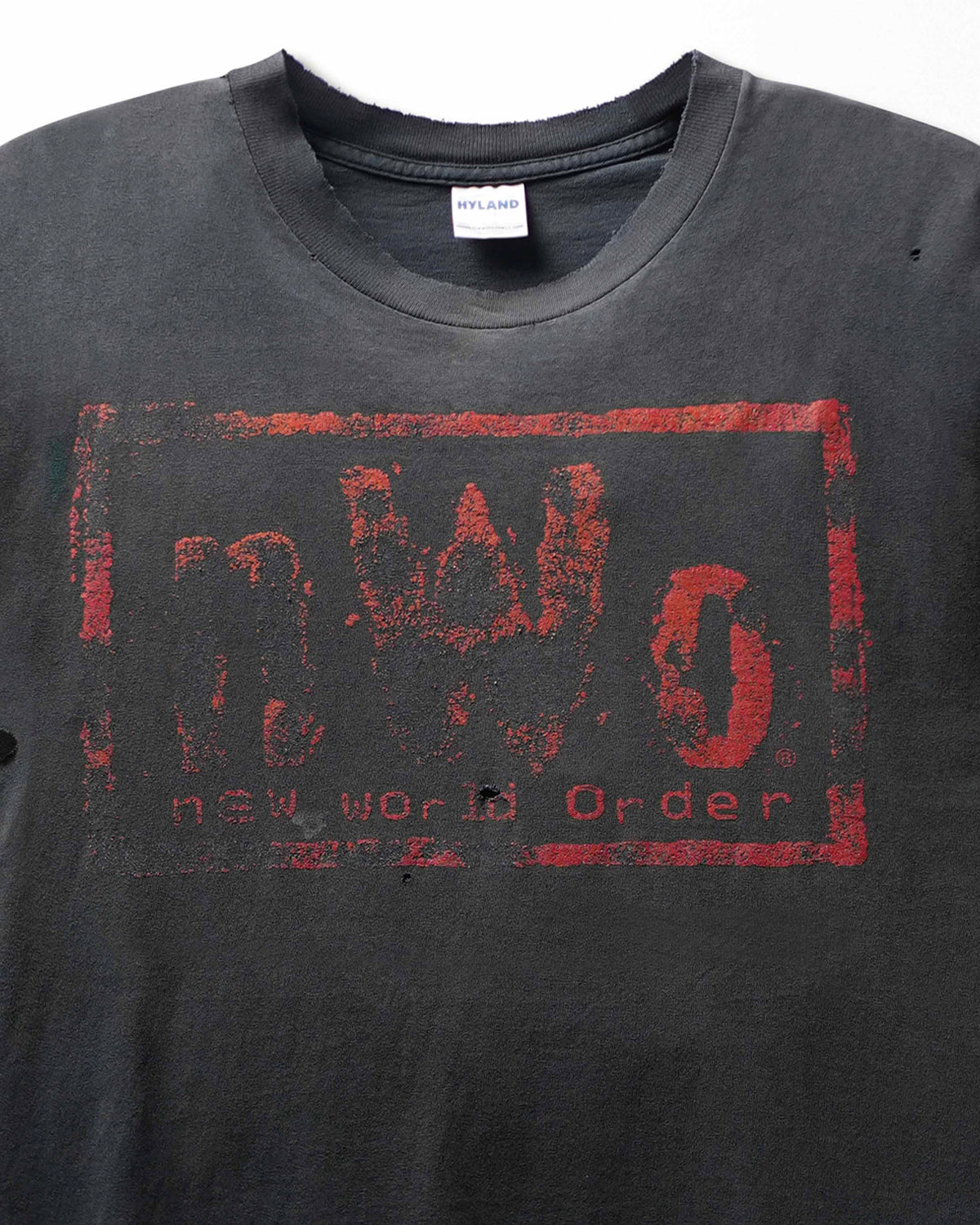 Vintage Hyland "NWO New World Order" Black Faded Distressed T-Shirt - product view 2