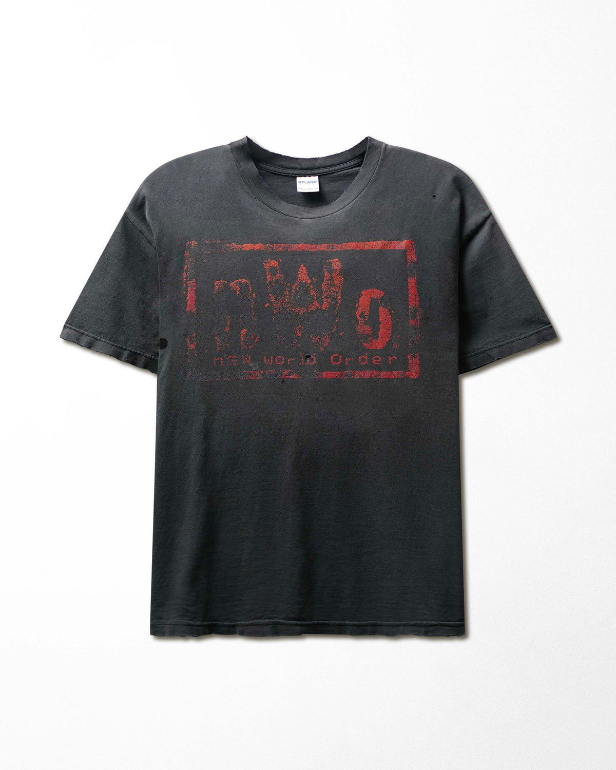 Vintage Hyland "NWO New World Order" Black Faded Distressed T-Shirt - product view 1