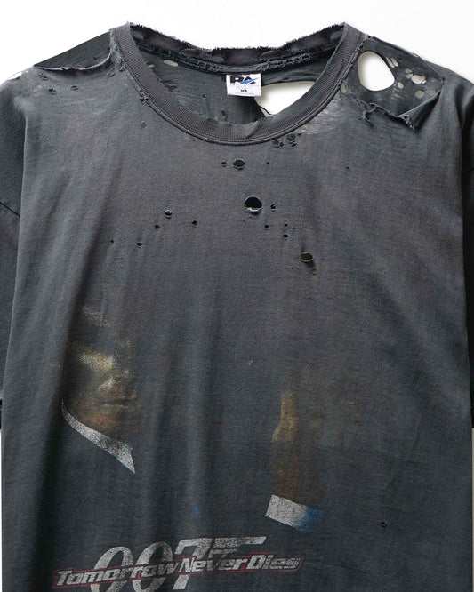 Vintage Royal Avalon "007 Tomorrow Never Dies" Black Faded Destroyed T-Shirt - product view 2
