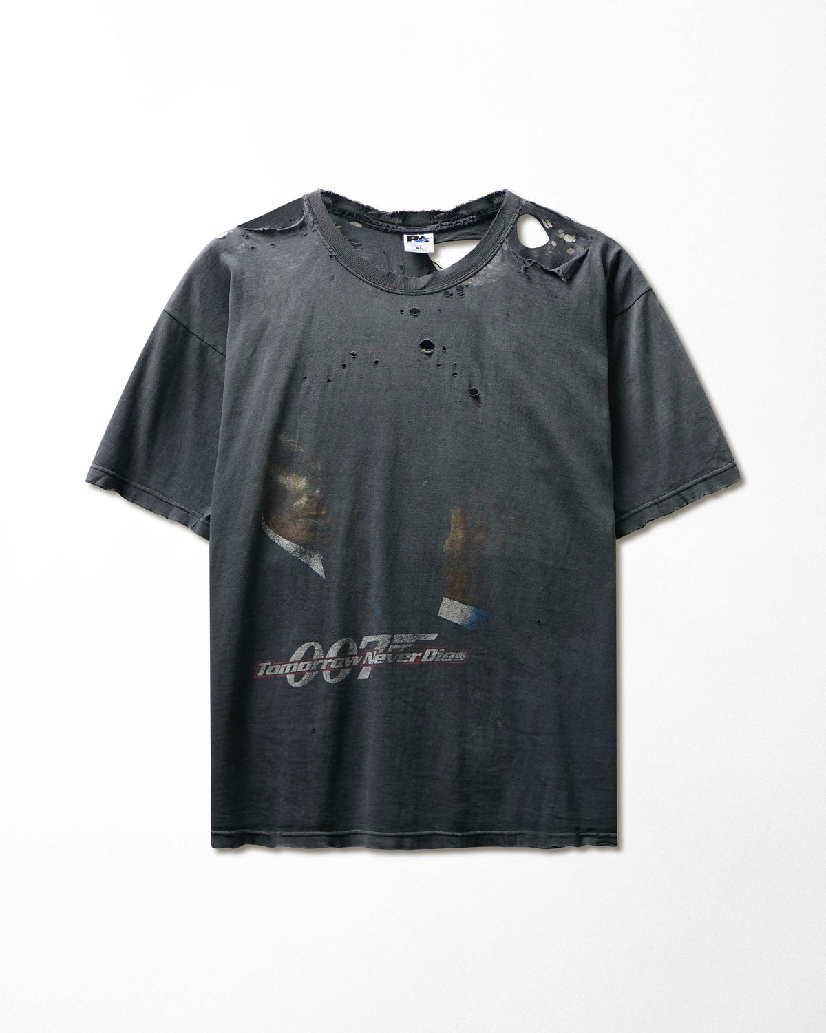 Vintage Royal Avalon "007 Tomorrow Never Dies" Black Faded Destroyed T-Shirt - product view 1