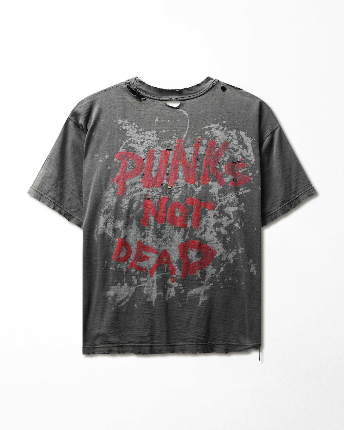 Vintage "The Clash Punks Not Dead" Black Faded Destroyed T-Shirt - product view 3