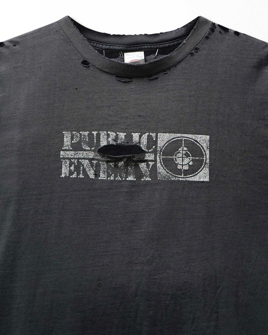 Vintage Tennessee River "Public Enemy Guerrilla Funk" Black Faded Distressed T-Shirt - product view 2
