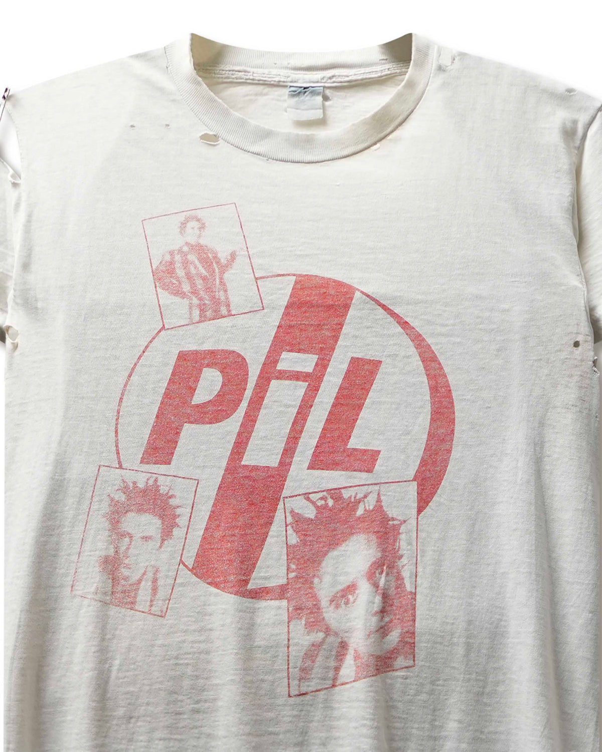 Vintage "Public Image Ltd" White Faded Distressed T-Shirt - product view 2