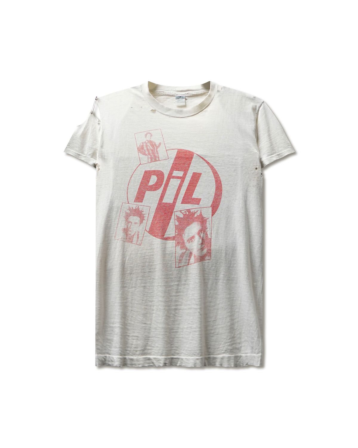 Vintage "Public Image Ltd" White Faded Distressed T-Shirt - product view 1