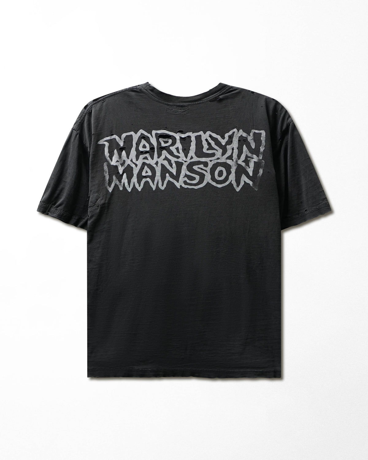 Vintage "Marilyn Manson" Black Faded Repaired Destroyed T-Shirt - product view 4