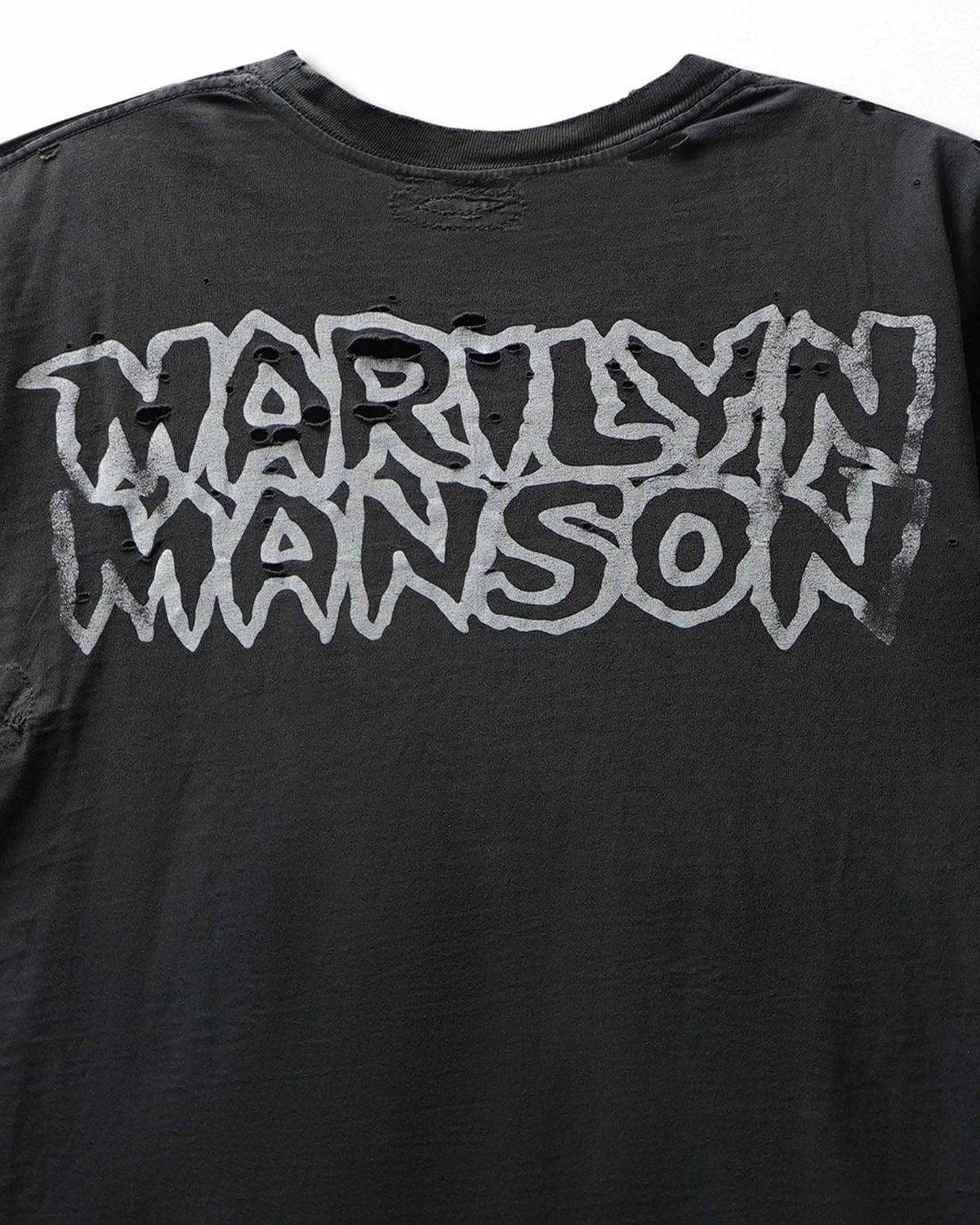 Vintage "Marilyn Manson" Black Faded Repaired Destroyed T-Shirt - product view 5