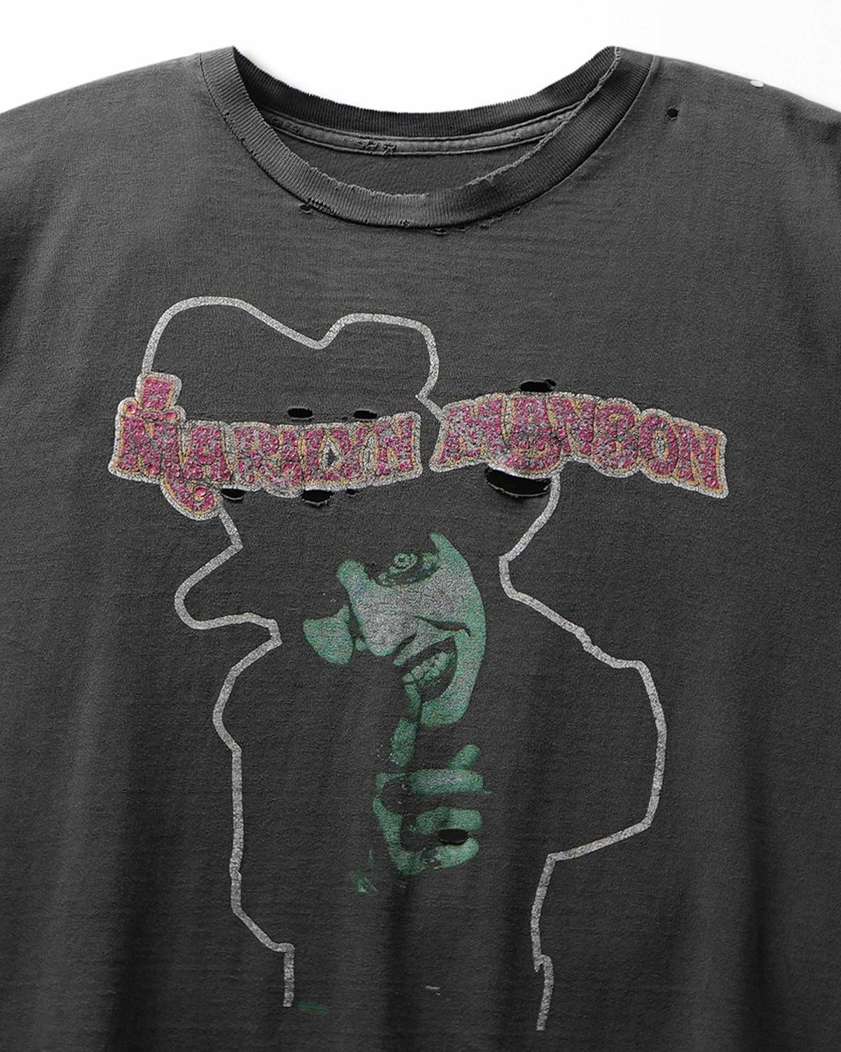 Vintage Winterland "Marilyn Manson Dope Fiend" Black Faded Thrashed T-Shirt - product view 2