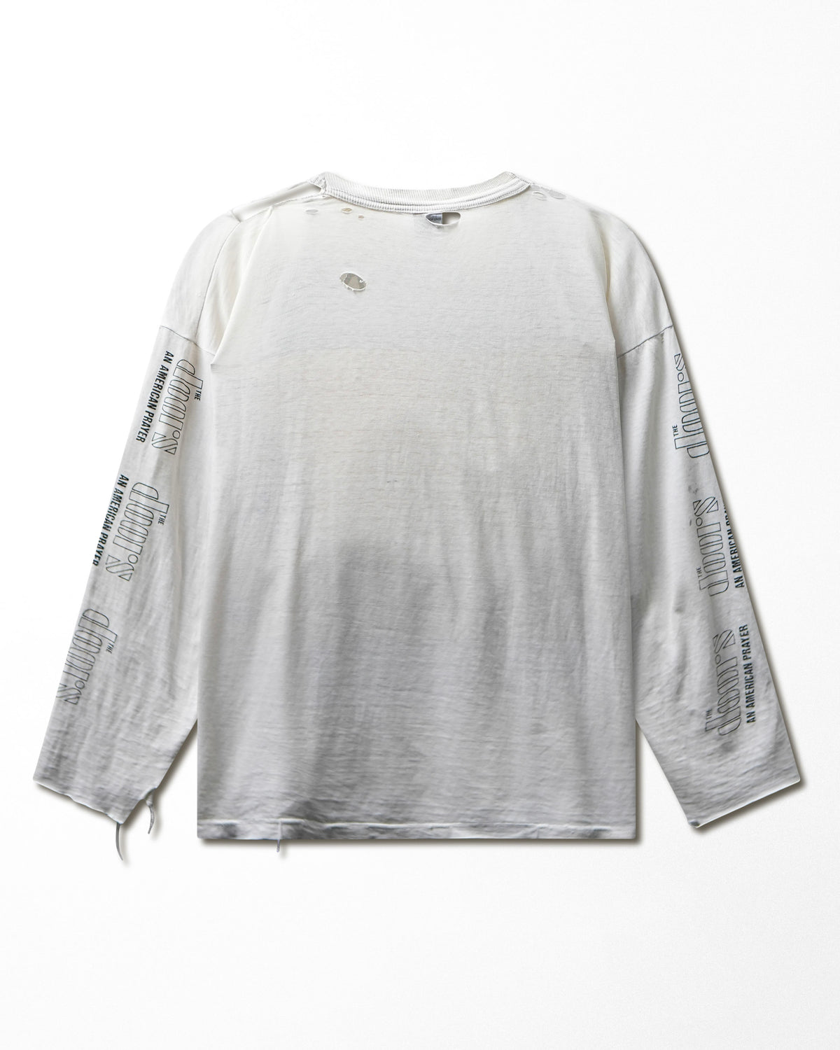 Vintage Sierra Teez "The Doors Jim Morrison" White Destroyed Long Sleeve T-Shirt - product view 4