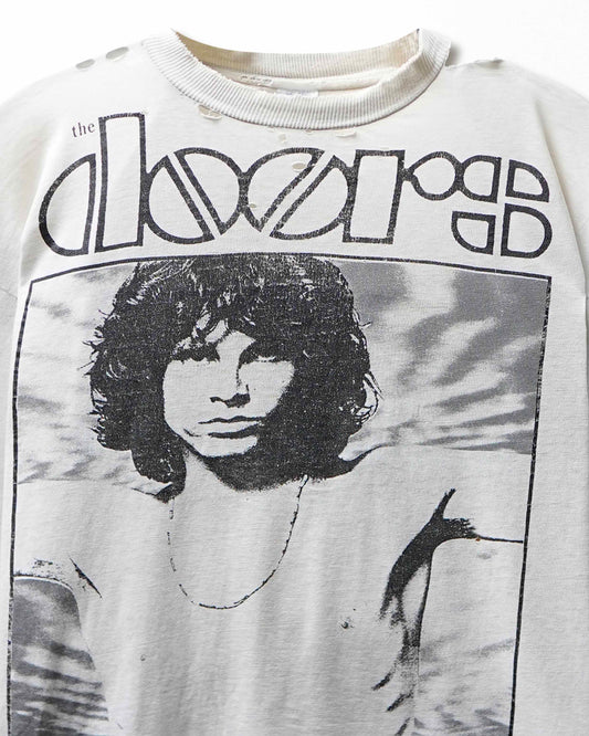 Vintage Sierra Teez "The Doors Jim Morrison" White Destroyed Long Sleeve T-Shirt - product view 2