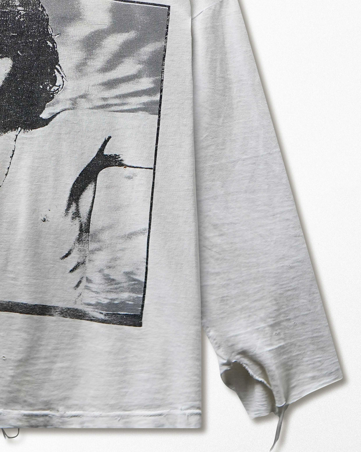 Vintage Sierra Teez "The Doors Jim Morrison" White Destroyed Long Sleeve T-Shirt - product view 3