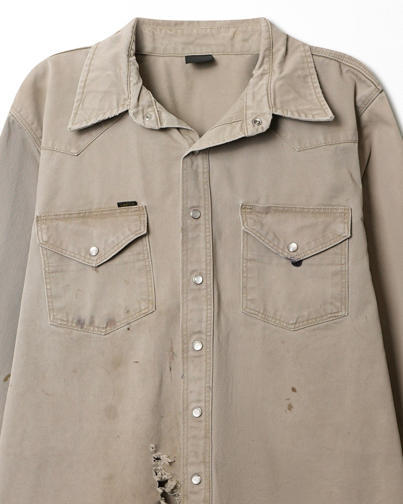 LAPCO BEIGE STAINED DISTRESSED SHIRT
