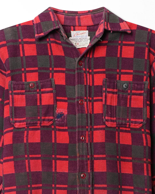 CHAMPION CHECKERED RED FLANNEL SHIRT