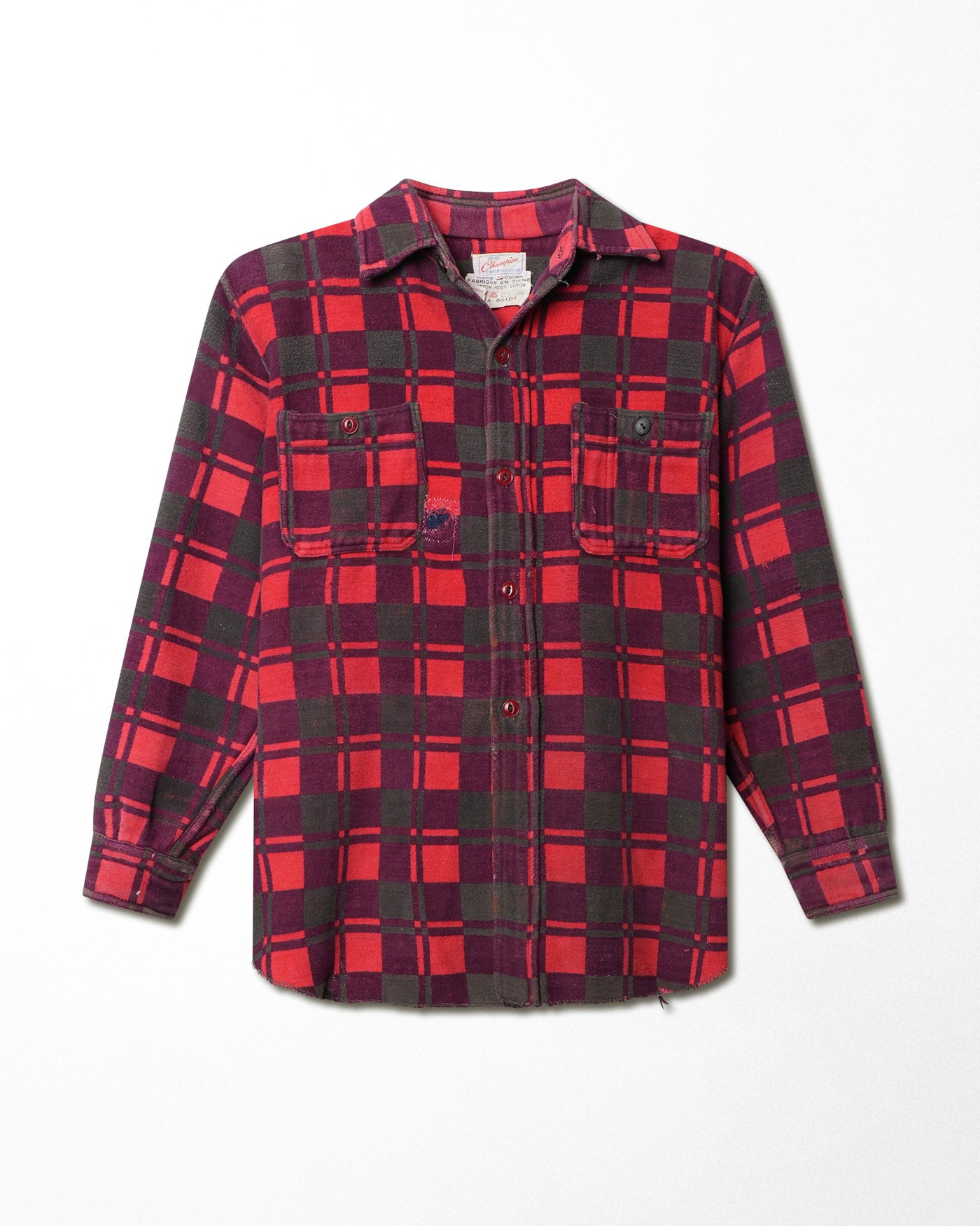 CHAMPION CHECKERED RED FLANNEL SHIRT