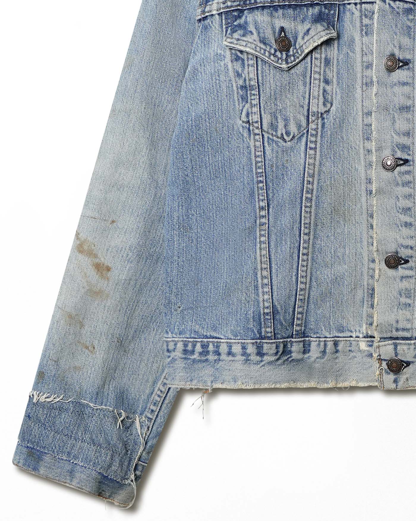 LEVI'S TYPE 3 LIGHT WASH DENIM JACKET WITH REPLACED COLLAR