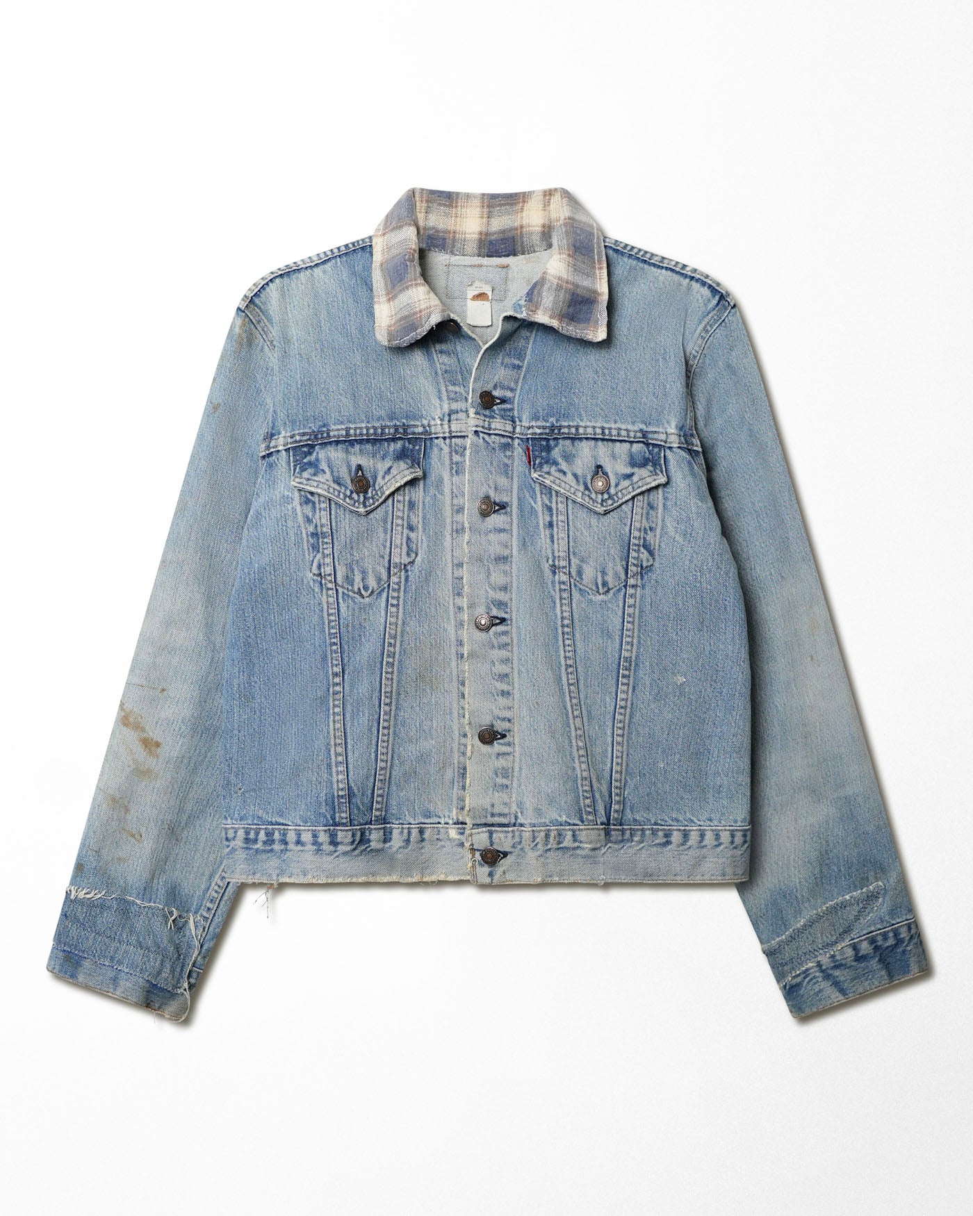 LEVI'S TYPE 3 LIGHT WASH DENIM JACKET WITH REPLACED COLLAR