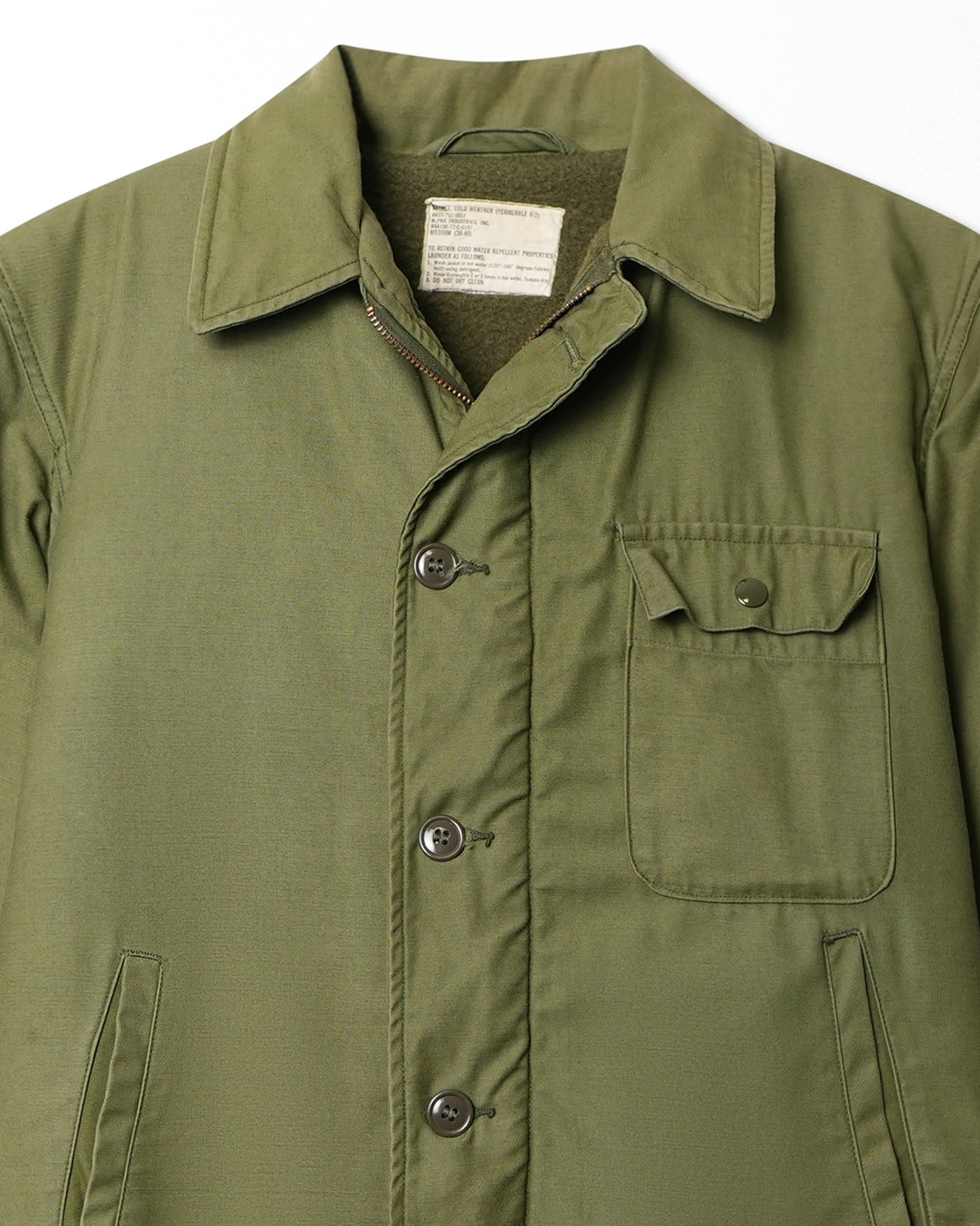 US ARMY A-2 GREEN DECK JACKET