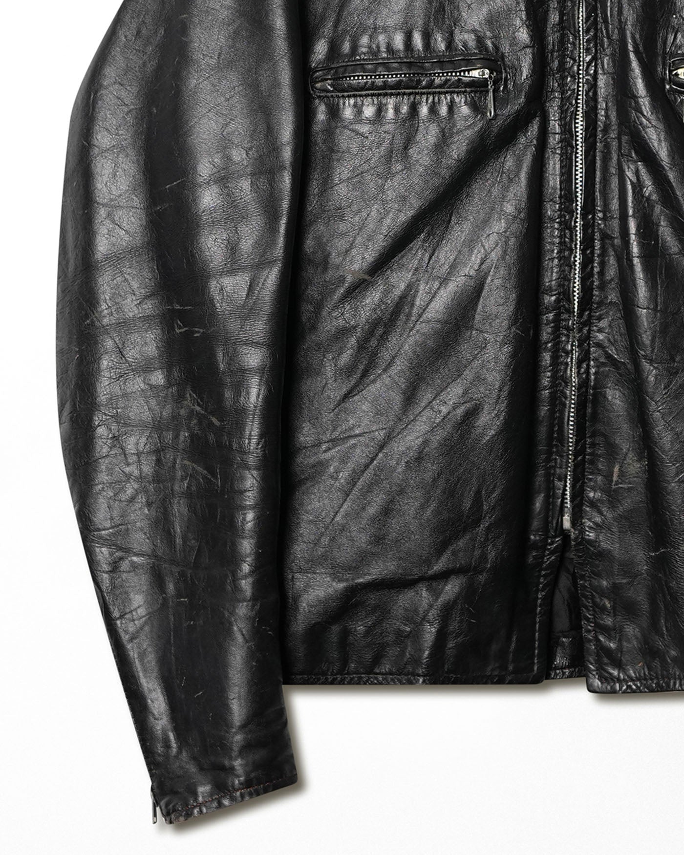 BROOKS LEATHER BLACK FADED JACKET