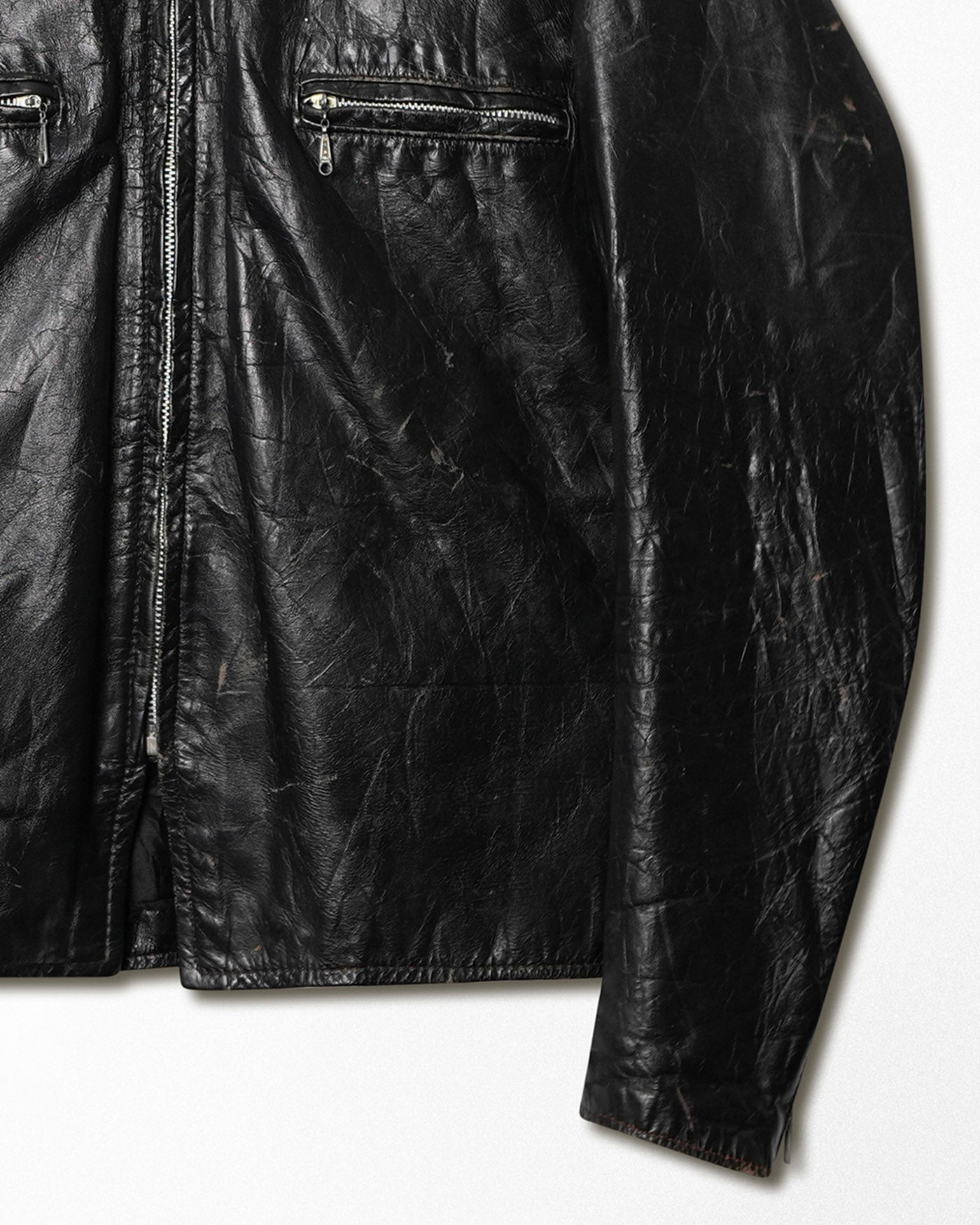BROOKS LEATHER BLACK FADED JACKET