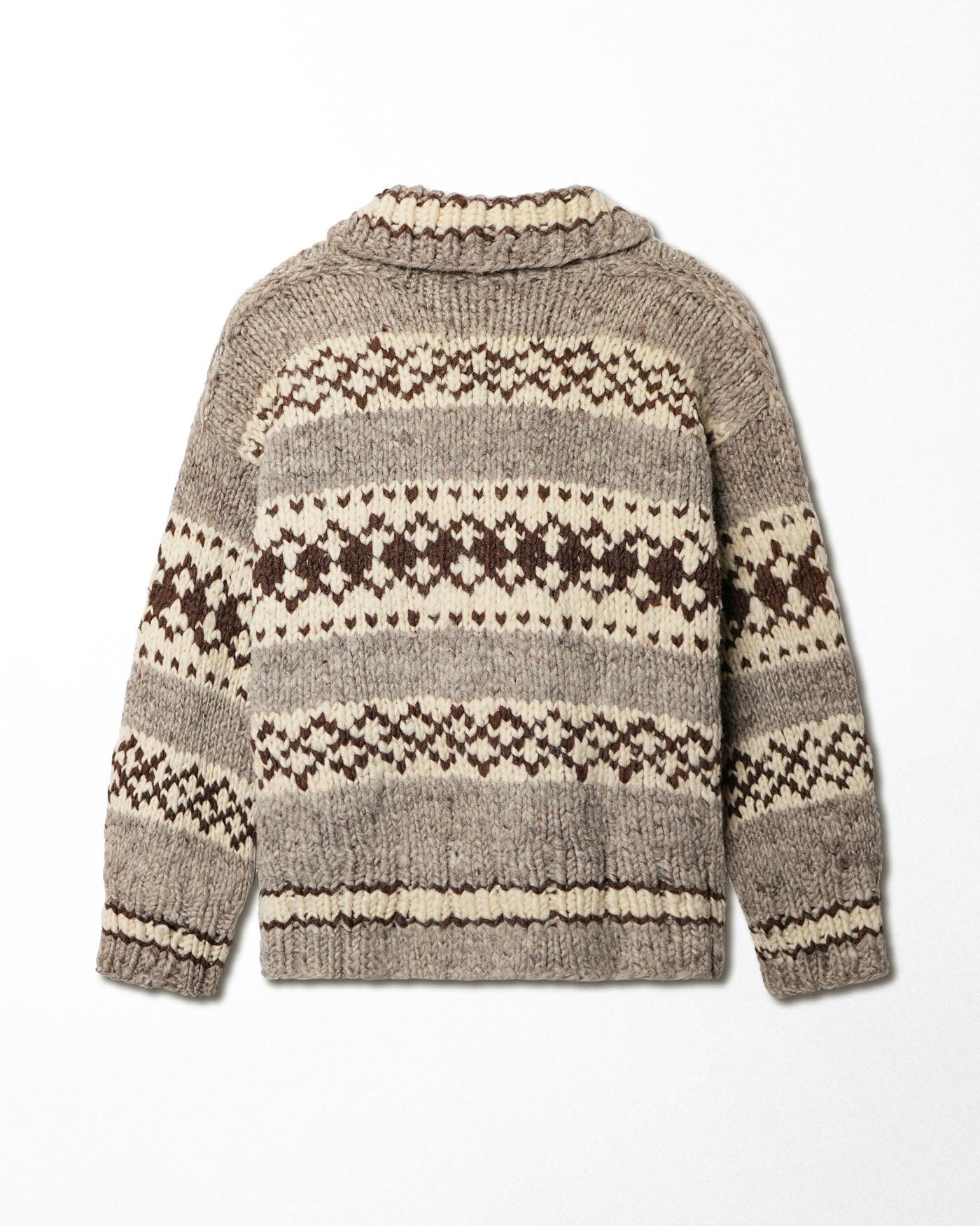 BEIGE AND BROWN ZIP UP KNIT