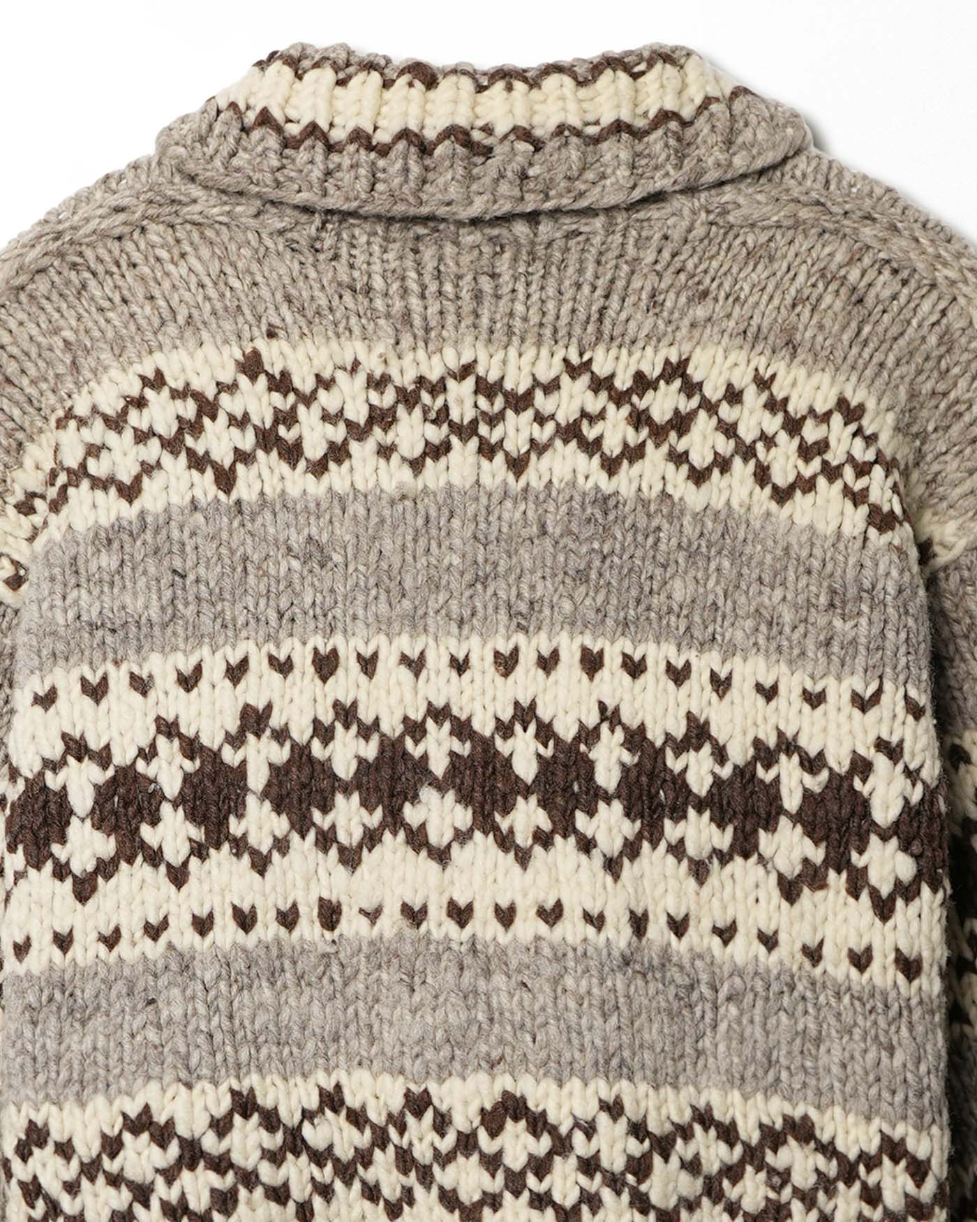 BEIGE AND BROWN ZIP UP KNIT