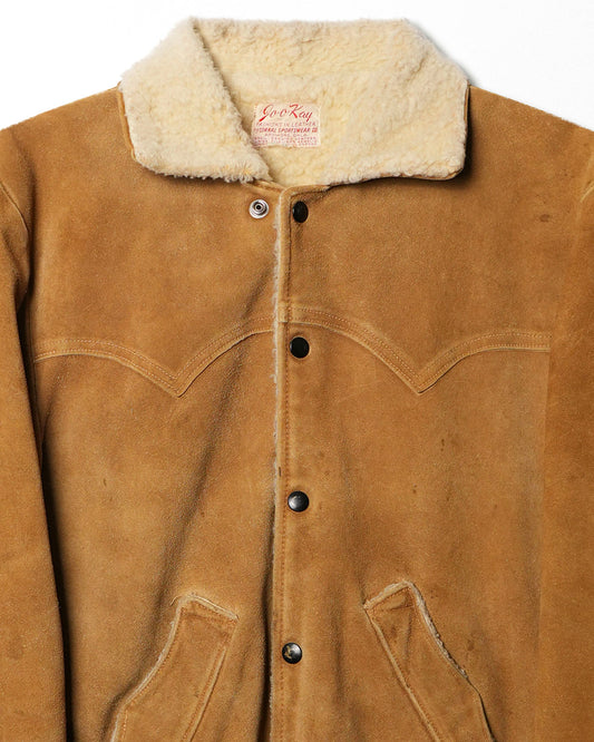 FO-O-KAY BROWN SUEDE SHEARLING JACKET