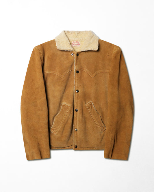 FO-O-KAY BROWN SUEDE SHEARLING JACKET