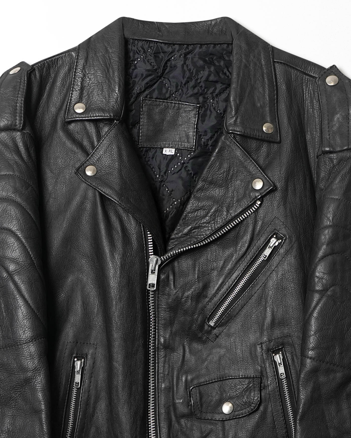 BLACK LEATHER JACKET WITH HARLEY DAVIDSON EMBROIDERY