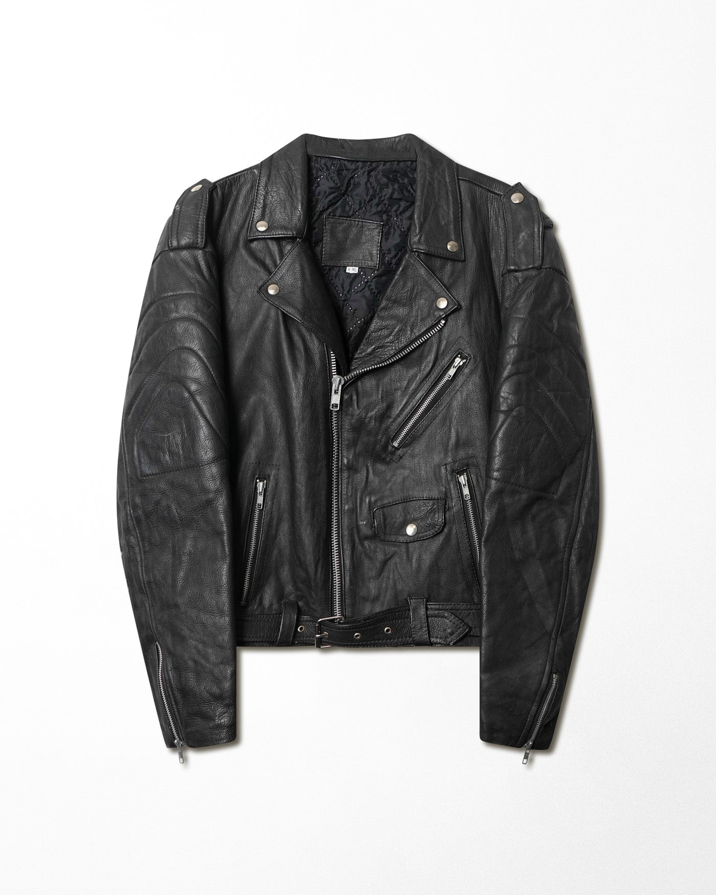 BLACK LEATHER JACKET WITH HARLEY DAVIDSON EMBROIDERY