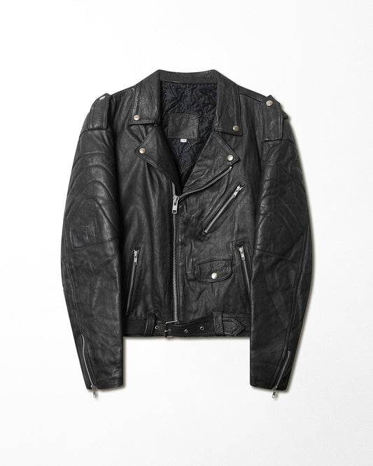 BLACK LEATHER JACKET WITH HARLEY DAVIDSON EMBROIDERY