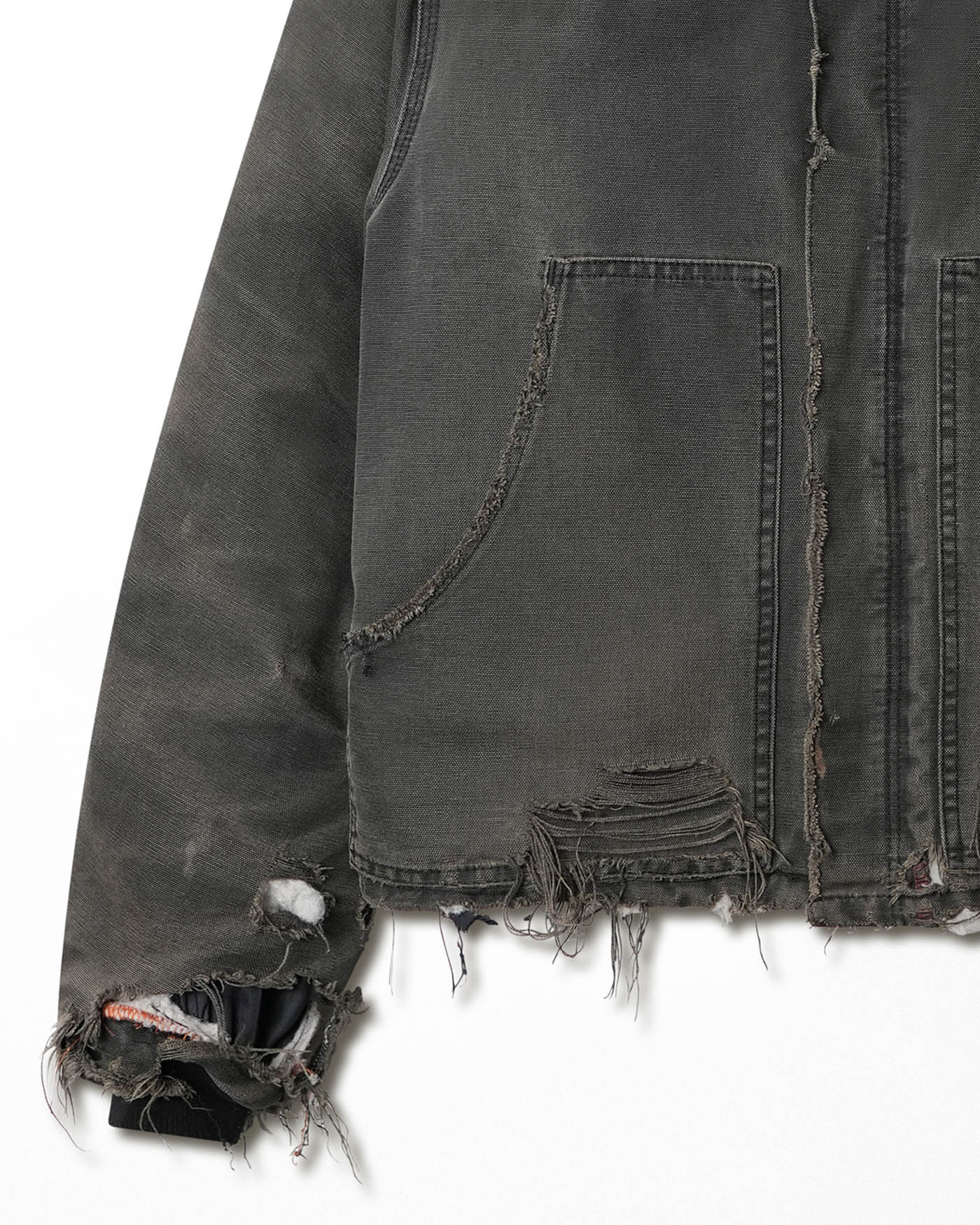 CARHARTT GREY FADED DISTRESSED ARTIC JACKET