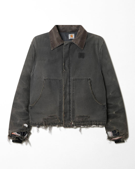 CARHARTT GREY FADED DISTRESSED ARTIC JACKET