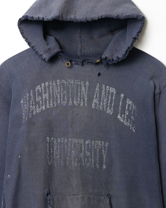 CHAMPION "WASHINGTON AND LEE UNIVERSITY" BLUE DESTROYED HOODIE